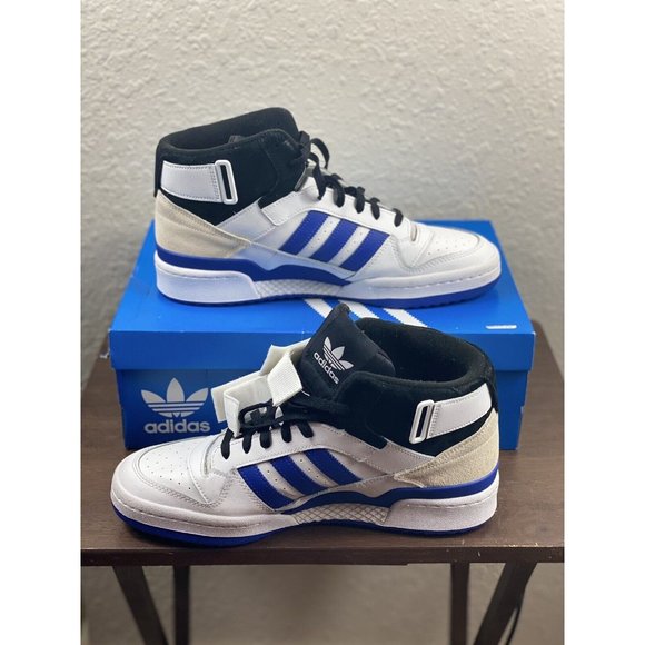 Adidas Forum Mid (Men’s Size 11.5) Retro Basketball Shoe White Blue FY6796 Used - Picture 5 of 8